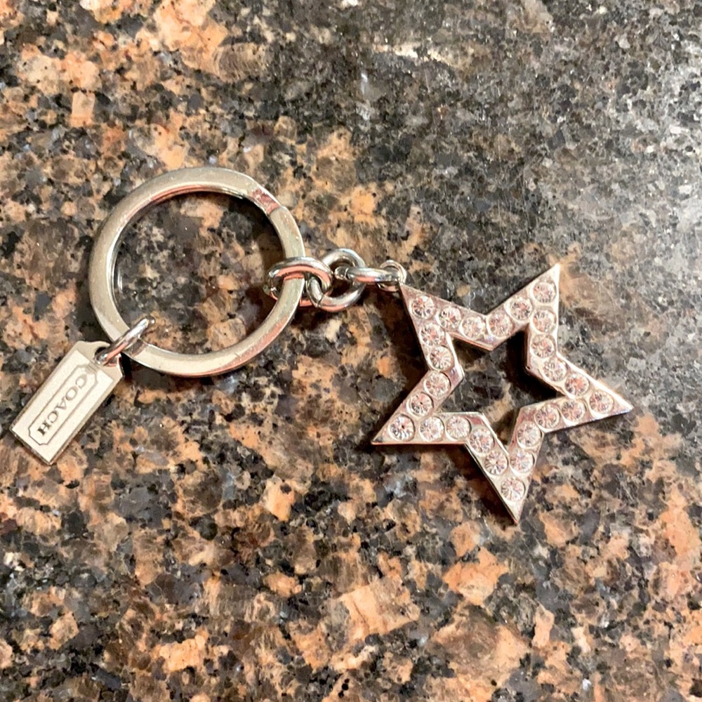 Coach Silver Star Keychain